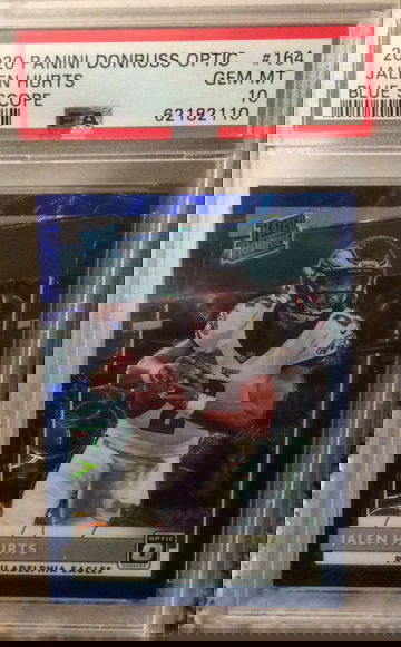 2020 Optic Jalen Hurts blue scope PSA 10