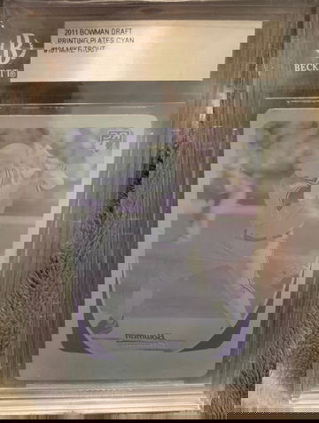 2011 Bowman Chrome Draft Mike Trout Cyan Printing Plate 1/1 BGS (Mislabeled by BGS)