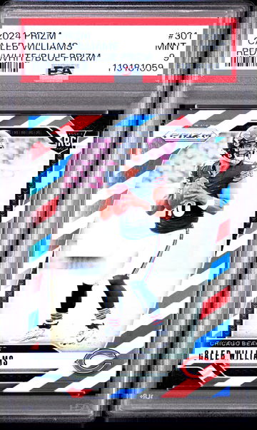 2024 Panini Prizm Red White Blue Prizm Caleb Williams #301 PSA 9