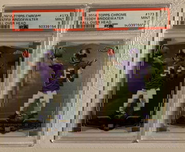 2014 Topps Chrome #173 Teddy Bridgewater RC PSA 9 Mint (2-Card Lot)