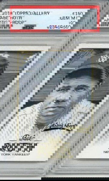 2018 TOPPS GALLERY ARTIST PROOF #150 BABE RUTH YANKEES PSA 10 SP LOW POP RARE