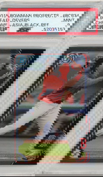 2015 Bowman Prospects Chrome - Asia Black Refractor Rafael Devers #BCP34 PSA 9