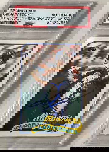 1989 TOPPS TRADED , #122T OMAR VIZQUEL  AUTH ITP-3/30/2021-PSA/DNA CERTIFIED  AUTO 