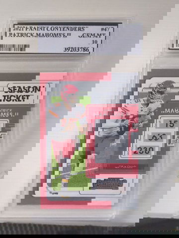 2021 panini contenders season ticket #47 Patrick Mahomes PSG10 (NOT PSA