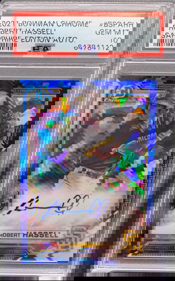 2021 Bowman Chrome Robert Hassell Sapphire Edition Auto PSA 10