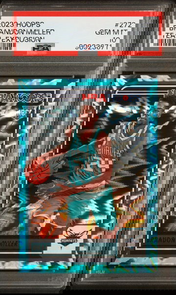 2023 HOOPS BRANDON MILLER COLOR MATCH TEAL EXPLOSION RC ROOKIE CARD PSA 10  