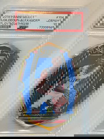 2018 panini select #104 Shai Gilgeous-Alexander Die Cut Blue Prizm /249