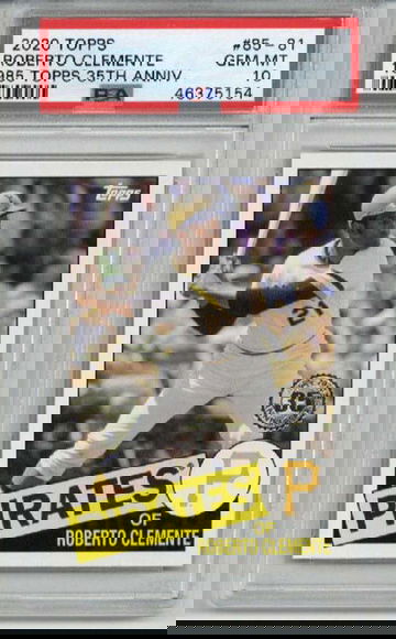 2020 TOPPS 1985 TOPPS 35TH ANNIVERSARY ROBERTO CLEMENTE PIRATES PSA 10 LOW POP