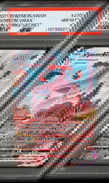 2021 Pokemon Sword and Shield Fusion Strike Secret Rare Espeon Vmax #270 PSA 8