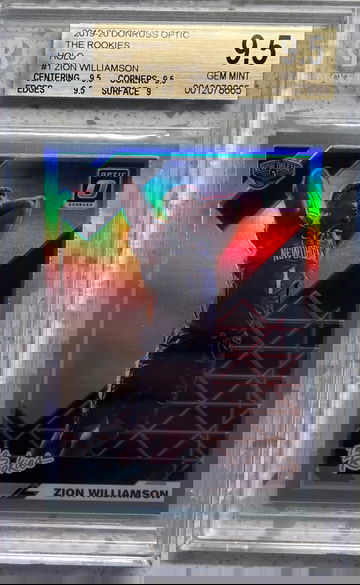 2019-20 donruss optic the rookies Zion Williamson holo Beckett 9.5
