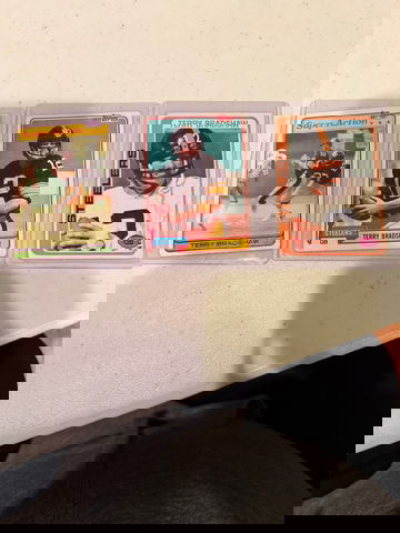 Title: 1978 & 1981 Topps Terry Bradshaw 3-Card Lot – Vintage NFL Hall of Famer (Raw, Off-Center)