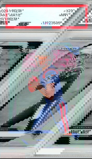 2024 PANINI PRIZM DRAKE MAYE #329 SILVER PRIZM ROOKIE RC PATRIOTS PSA 9 MINT