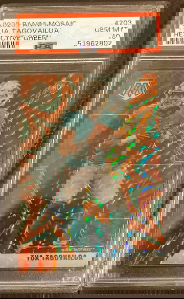 Tua Tagovailoa Mosaic Reactive Green PSA 10