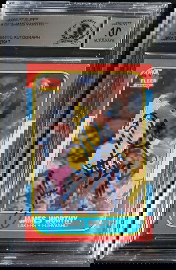 1986-87 Fleer James worthy signed rookie!