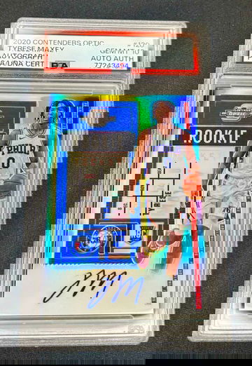 2020 Tyrese Maxey Panini Contenders Optic Silver Prizm Rookie Ticket Auto PSA 10 #120 Autograph RC