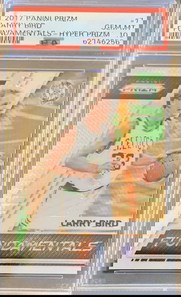 2017 Panini Prizm Larry Bird #7 Fundamentals Hyper Prizm - PSA 10 Gem MT - Pop 8