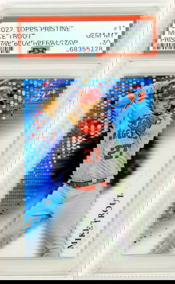 2022 Topps Pristine #1 Mike Trout Pristine Blue Refractor PSA 10 GEM MINT!