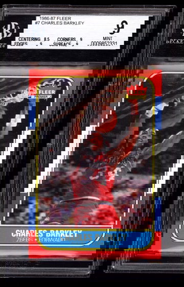 1986 FLEER BASKETBALL CHARLES BARKLEY #7 RC BGS 9 