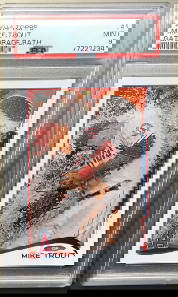 Mike Trout 2014 Topps SP Gatorade Bath PSA 9