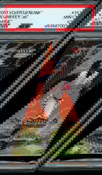 KEN GRIFFEY JR PSA 9 2001 Fleer Genuine At Large Die-Cut #15