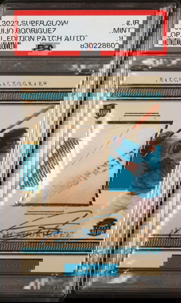 2022 Super Glow Opal Edition Patch Autographs Julio Rodriguez #JR /45 PSA 9