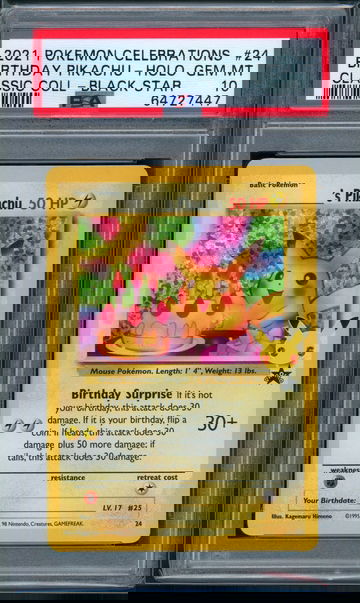 #24 BIRTHDAY PIKACHU-HOLO | 2021 POKEMON CELEBRATIONS CLASSIC COLLECTION PSa 10