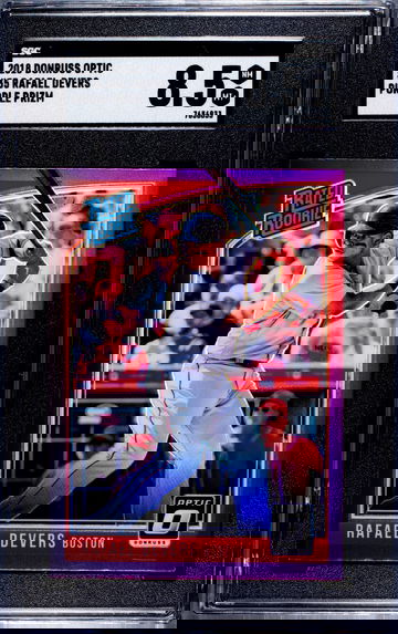 2018 Donruss Optic Purple Prizm #35 Rafael Devers RC SGC 8.5 NM-MT+