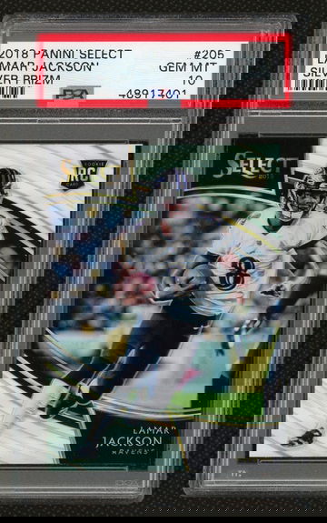2018 Lamar Jackson Panini Select Field Level Silver Prizm PSA 10 Gem Mint