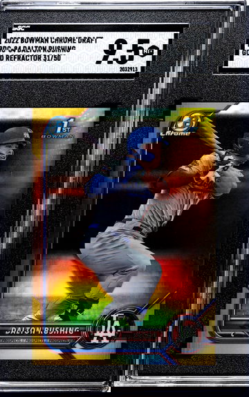 2022 Bowman Chrome Draft BDC-84 Dalton Rushing Gold Refractor 31/50