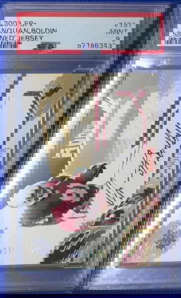 2003 SPX Anquan Boldin Rookie Jersey Autograph PSA 9 numbered  /1100 RPA Cardinals