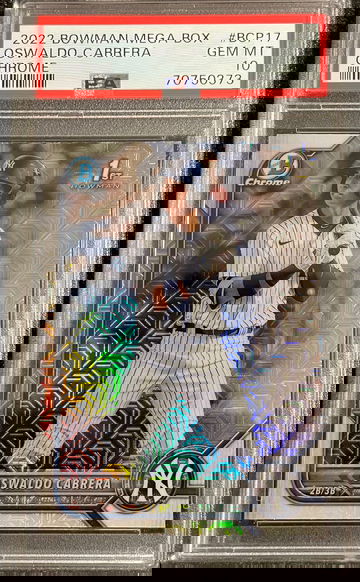 2022 Bowman Chrome Oswaldo Cabrera #BCP-17 1st Bowman Mega Box PSA 10