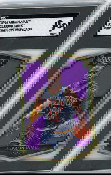 LeBron James 2015-16 Panini Select Die-Cut Purple Prizm #'d 10/99 SGC 9 MINT