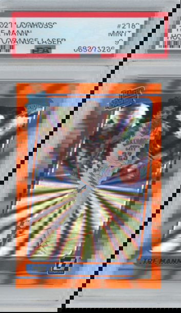 2021 Donruss Tre Mann Holo Orange Laser Rated Rookie #218 PSA 9