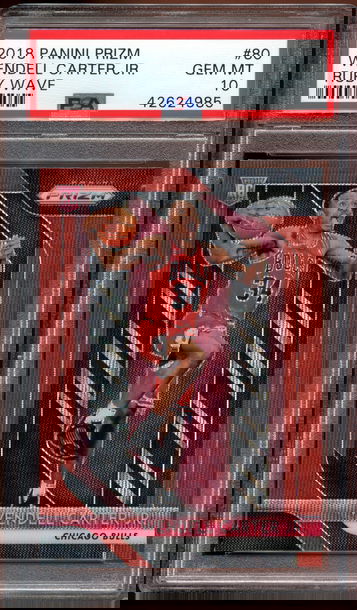 2018/19 Prizm Ruby Wave Wendell Carter Jr Rc #80 PSA 10