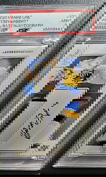 2020 Justin Herbert Panini One Dual Patch Rookie Auto /99