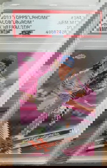 2017 Topps Chrome Jacob DeGrom Pink Refractor PSA 10