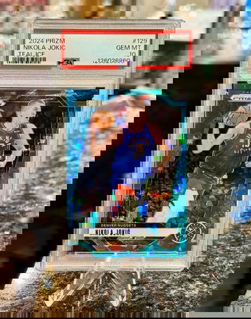 2024-25 Panini Prizm NIKOLA JOKIC #/225 TEAL ICE Denver Nuggets PSA 10 GEM MINT
