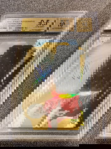 2014 Finest Derek Carr Rookie Gold Refractor Jersey Auto #40/50 BGS 9.5/10