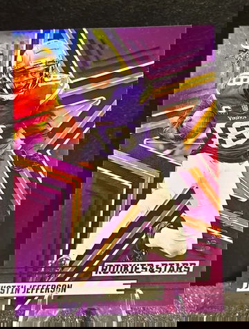 2025 Panini Rookies Stars  Justin Jefferson  Purple Foil /999  Vikings Color Match