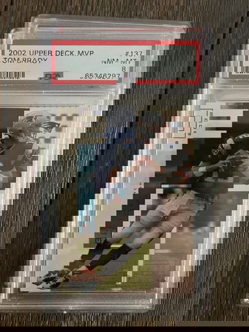 2002 Upper Deck MVP Tom Brady PSA 8