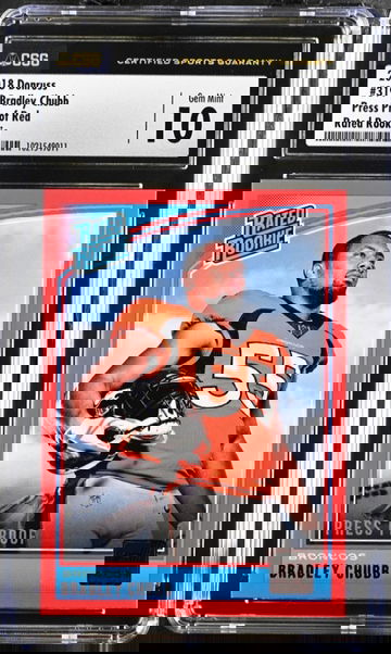 2018 Donruss Bradley Chubb Rated Rookie #319 Press Proof Red - CSG 10 Gem Mint