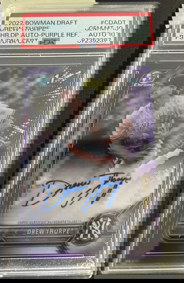 2022 Bowman Draft Drew Thorpe Purple /250 Auto 10/10