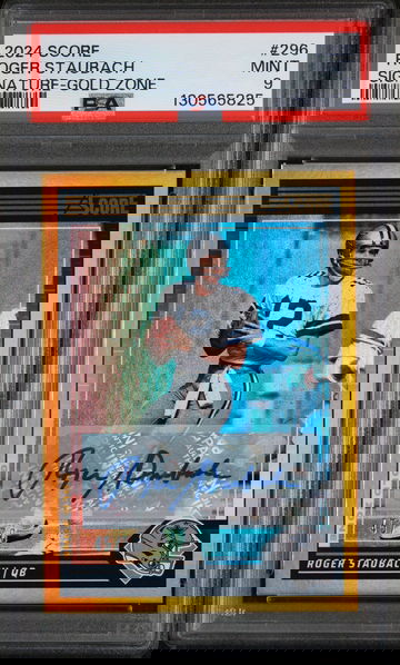 2024 Panini Score Signature-Gold Zone Roger Staubach #296 /50 PSA 9