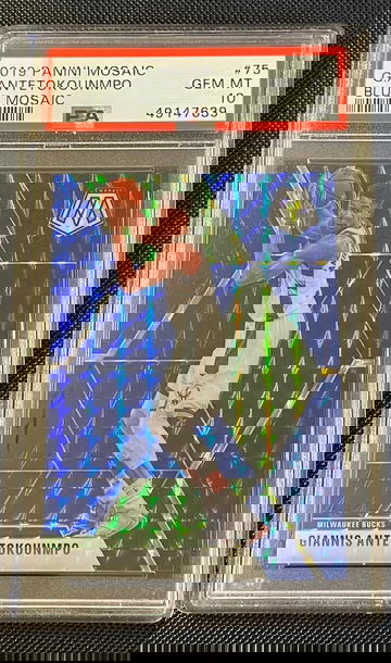 Giannis ANTETOKOUNMPO 2019 Mosaic Blue Prizm #/99 Pop 4! PSA 10