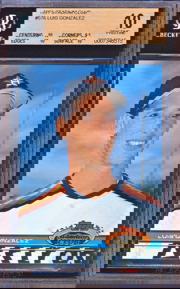 Luis Gonzalez 1991 Stadium Club BGS 10 PRISTINE 1/1