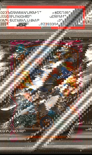 2023 BOWMAN DRAFT BDC156 JACKSON CHOURIO CHROME-FUCHSIA LUNAR PSA 10