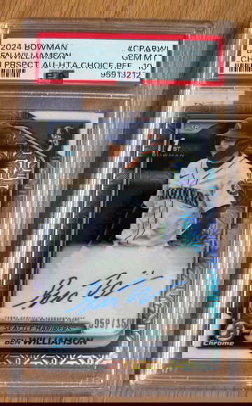 Ben Williamson 2024 1st Bowman Chrome Prospects Auto Choice Refractor /150 PSA 10