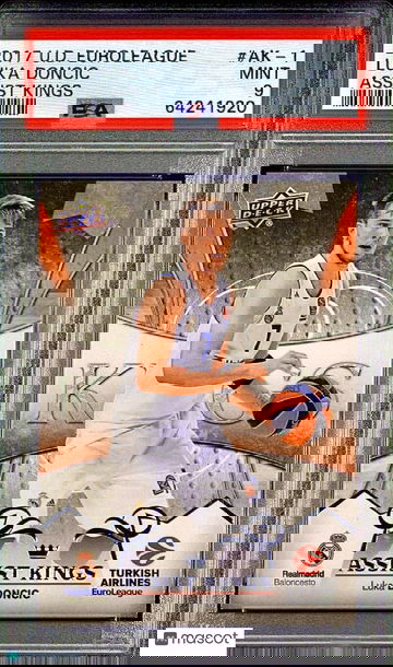 SSP PSA 9 RC Luka Doncic 2017 Upper Deck EuroLeague Assist Kings Pre-NBA Rookie