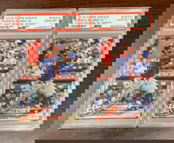 (2) 2018 Topps Update Ronald Acuna PSA 10