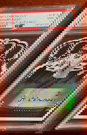 2021 CHRONICLES CROWN ROYALE AUTO RED JA'MARR CHASE PSA 9 